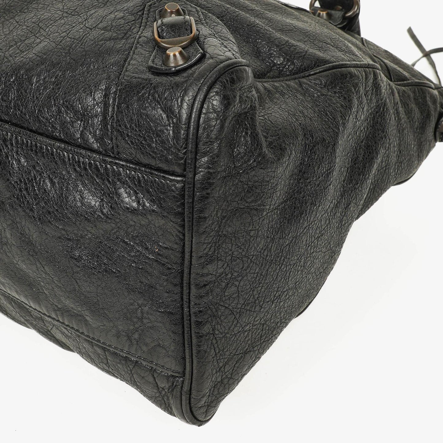 Balenciaga Motorcycle Velo Schultertasche aus schwarzem Lammleder