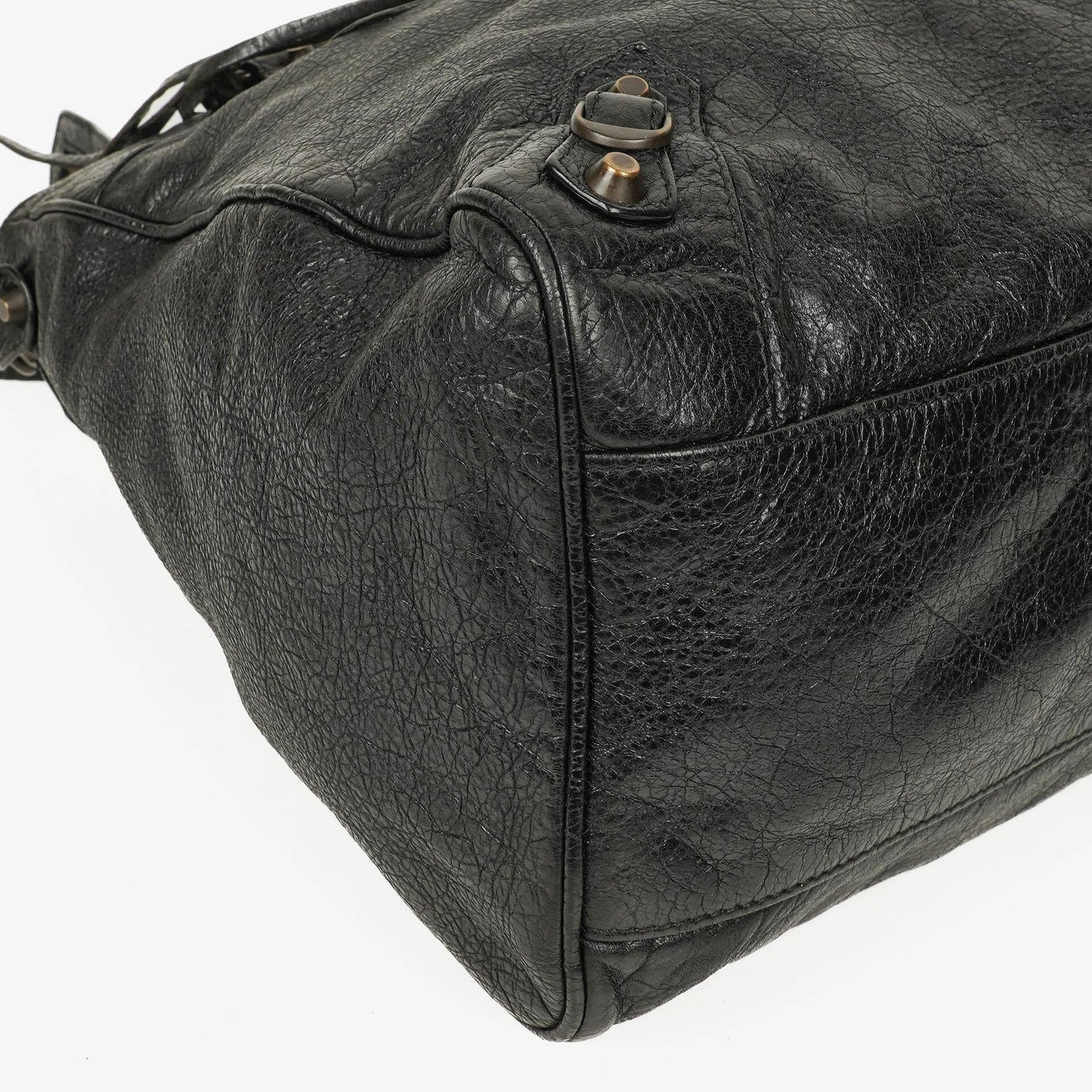 Balenciaga Motorcycle Velo Schultertasche aus schwarzem Lammleder