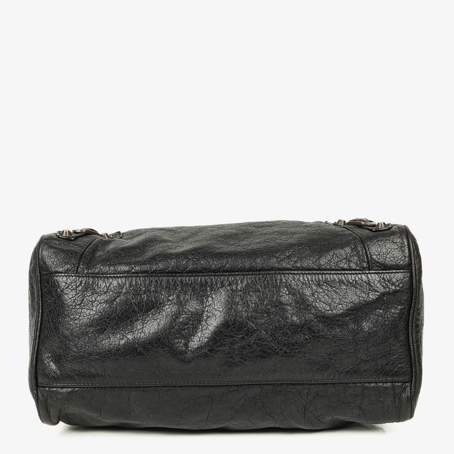 Balenciaga Motorcycle Velo Schultertasche aus schwarzem Lammleder
