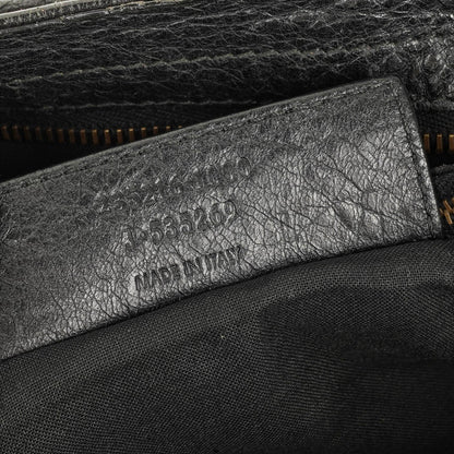 Balenciaga Motorcycle Velo Schultertasche aus schwarzem Lammleder