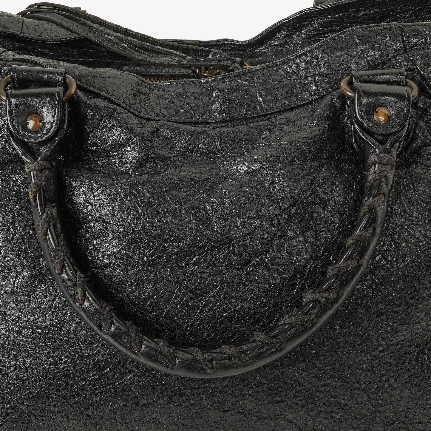 Balenciaga Motorcycle Velo Schultertasche aus schwarzem Lammleder