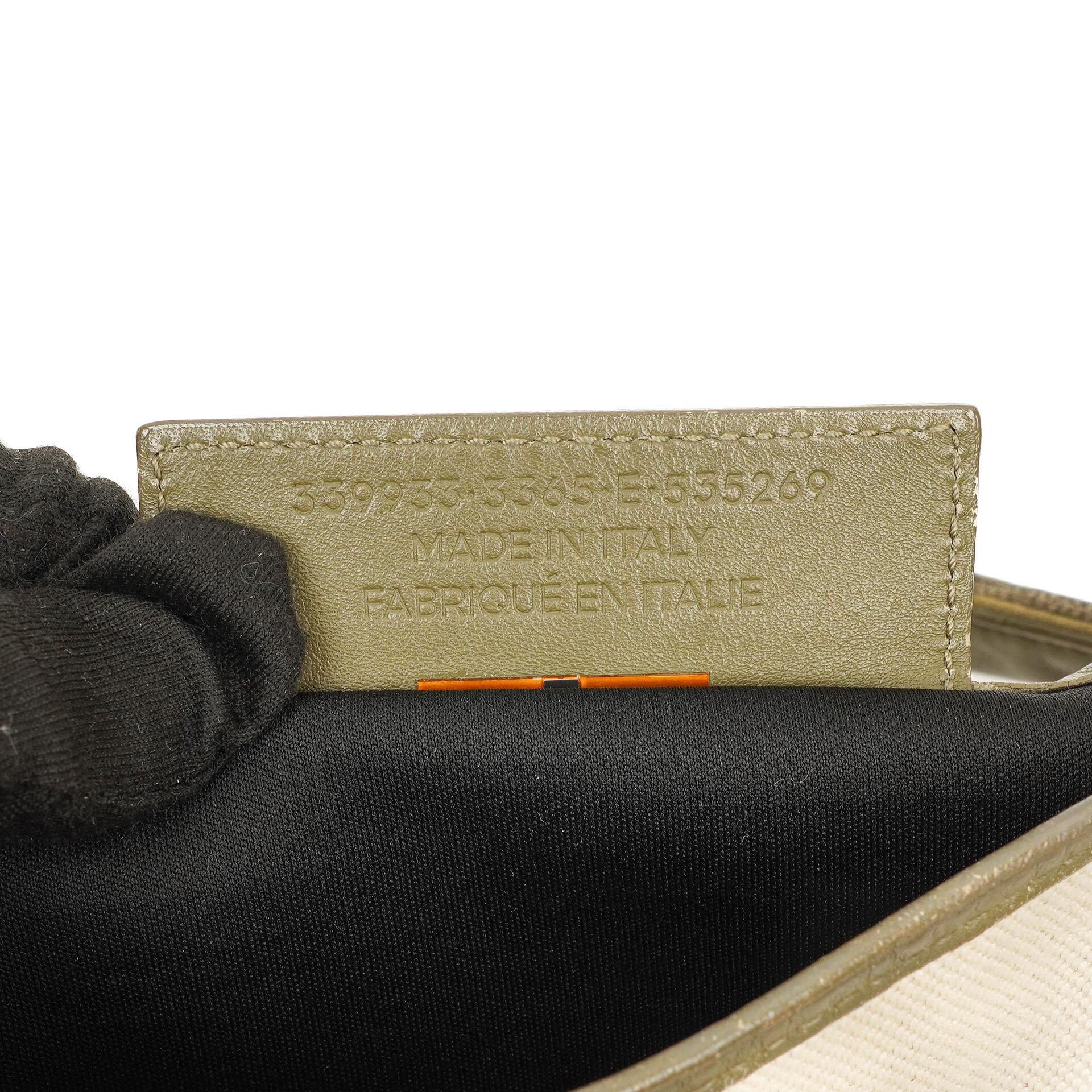 Balenciaga Navy Cabas Kleine Grüne Kalbsleder-Baumwoll-Canvas-Tasche