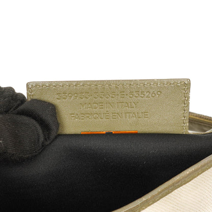 Balenciaga Navy Cabas Kleine Grüne Kalbsleder-Baumwoll-Canvas-Tasche