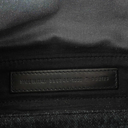 Balenciaga Navy Cabas XS Tasche Gewaschener Denim-Stoff Schwarz Satin-Kalbsleder
