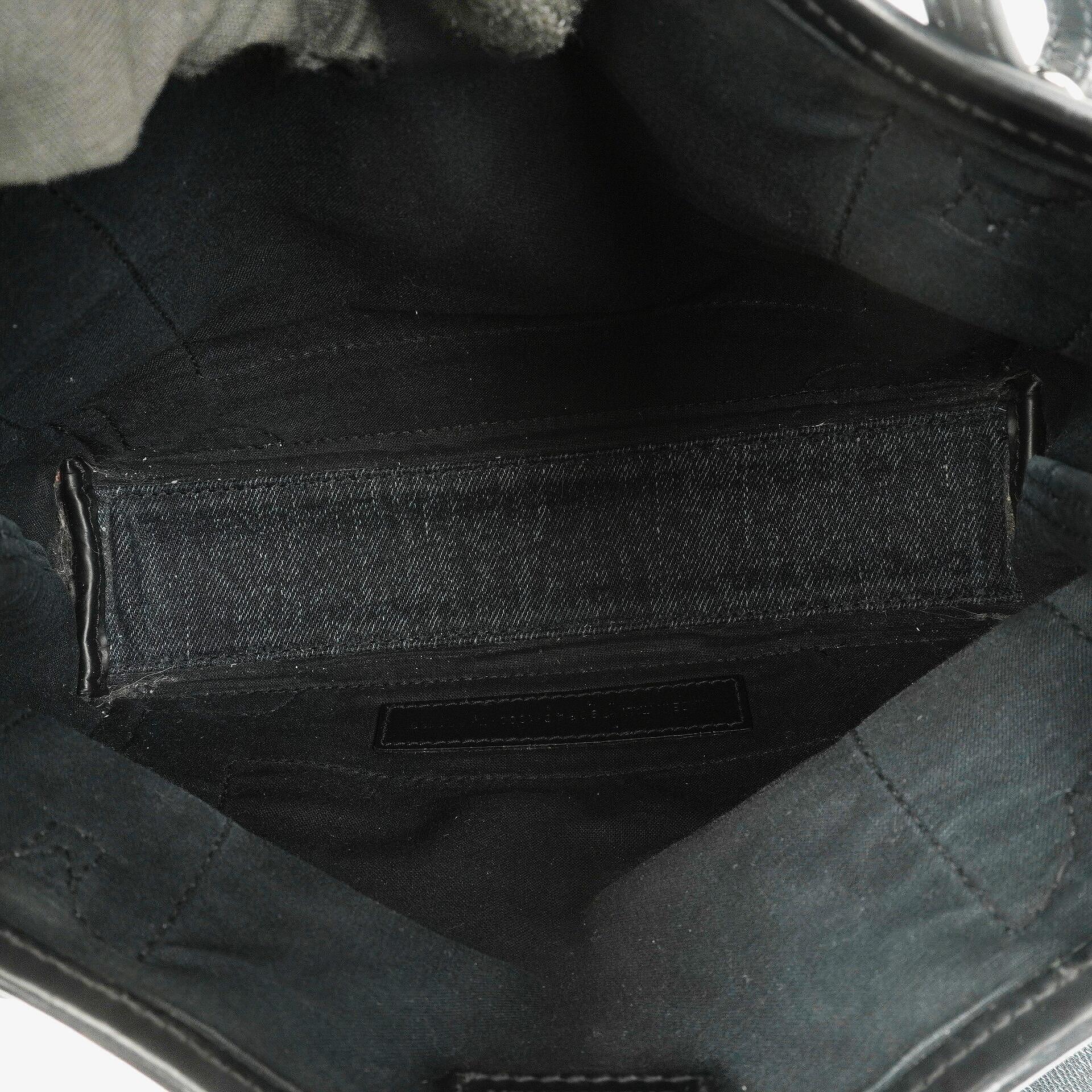 Balenciaga Navy Cabas XS Tasche Gewaschener Denim-Stoff Schwarz Satin-Kalbsleder