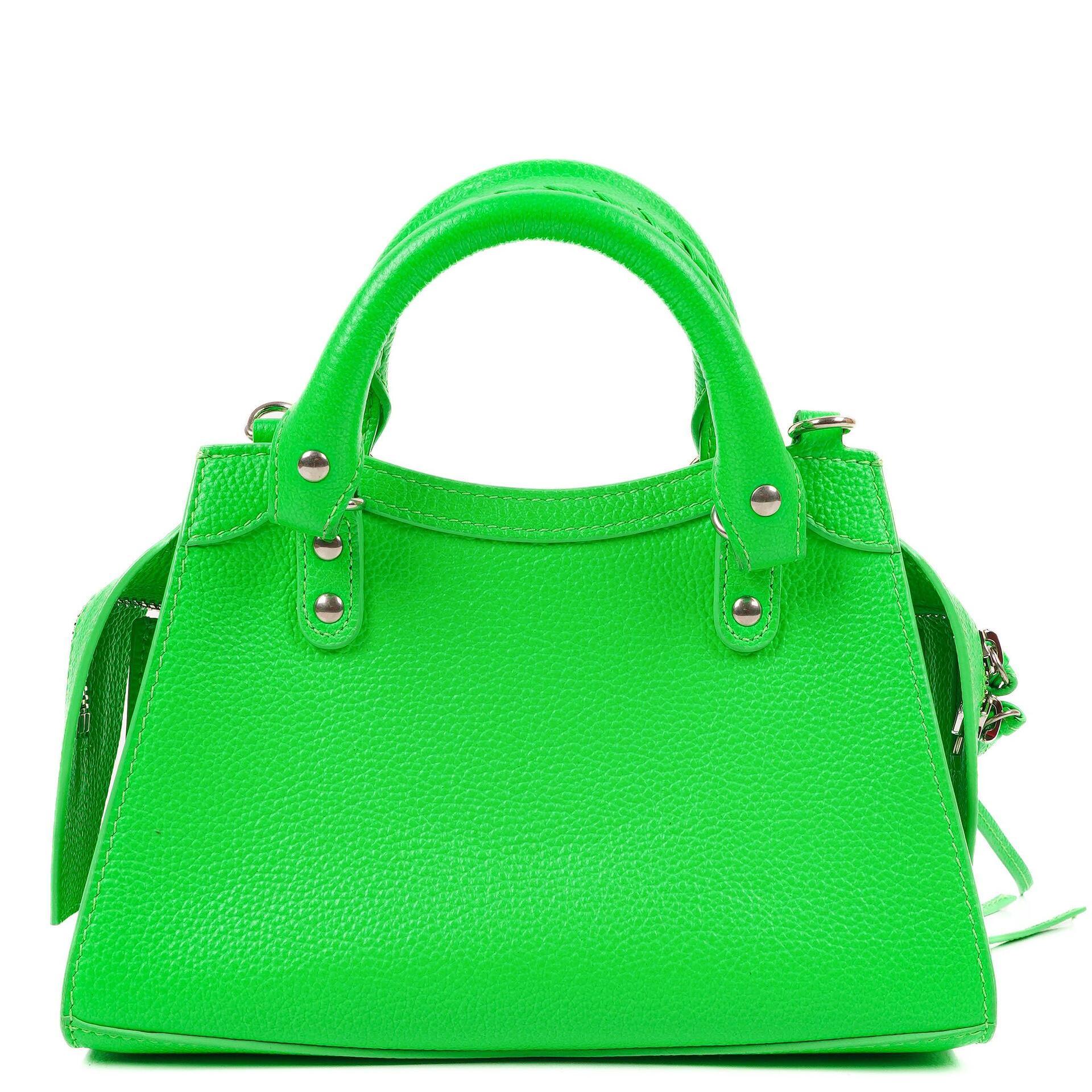 Balenciaga Neo Classic City Mini Tasche Neon Grün Genarbtes Kalbsleder