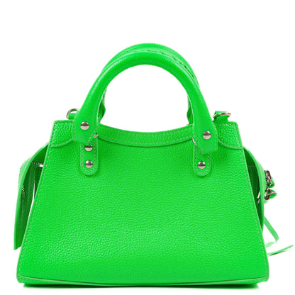 Balenciaga Neo Classic City Mini Tasche Neon Grün Genarbtes Kalbsleder