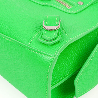 Balenciaga Neo Classic City Mini Tasche Neon Grün Genarbtes Kalbsleder