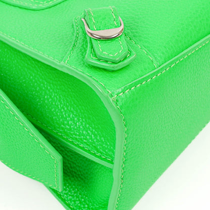 Balenciaga Neo Classic City Mini Tasche Neon Grün Genarbtes Kalbsleder