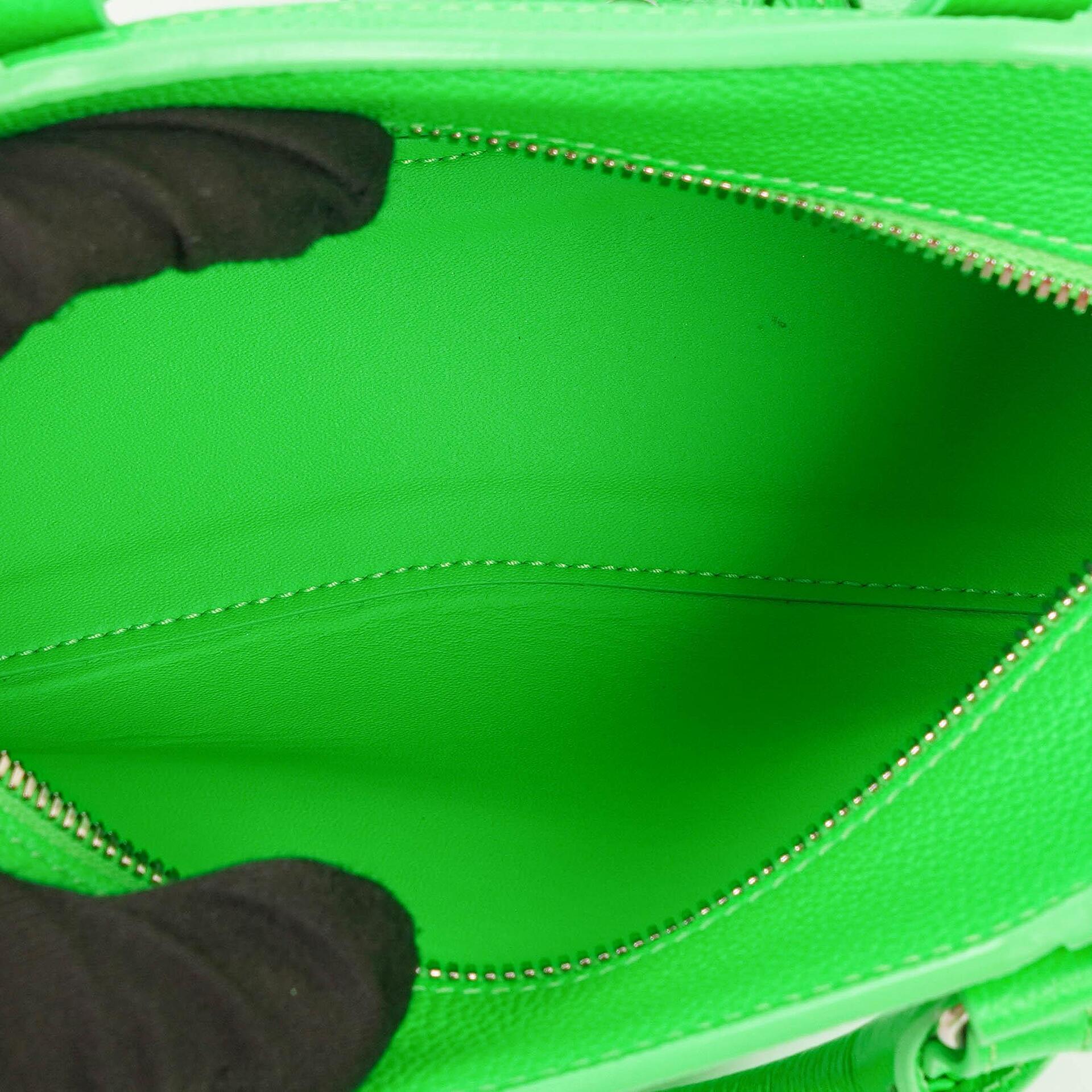 Balenciaga Neo Classic City Mini Tasche Neon Grün Genarbtes Kalbsleder