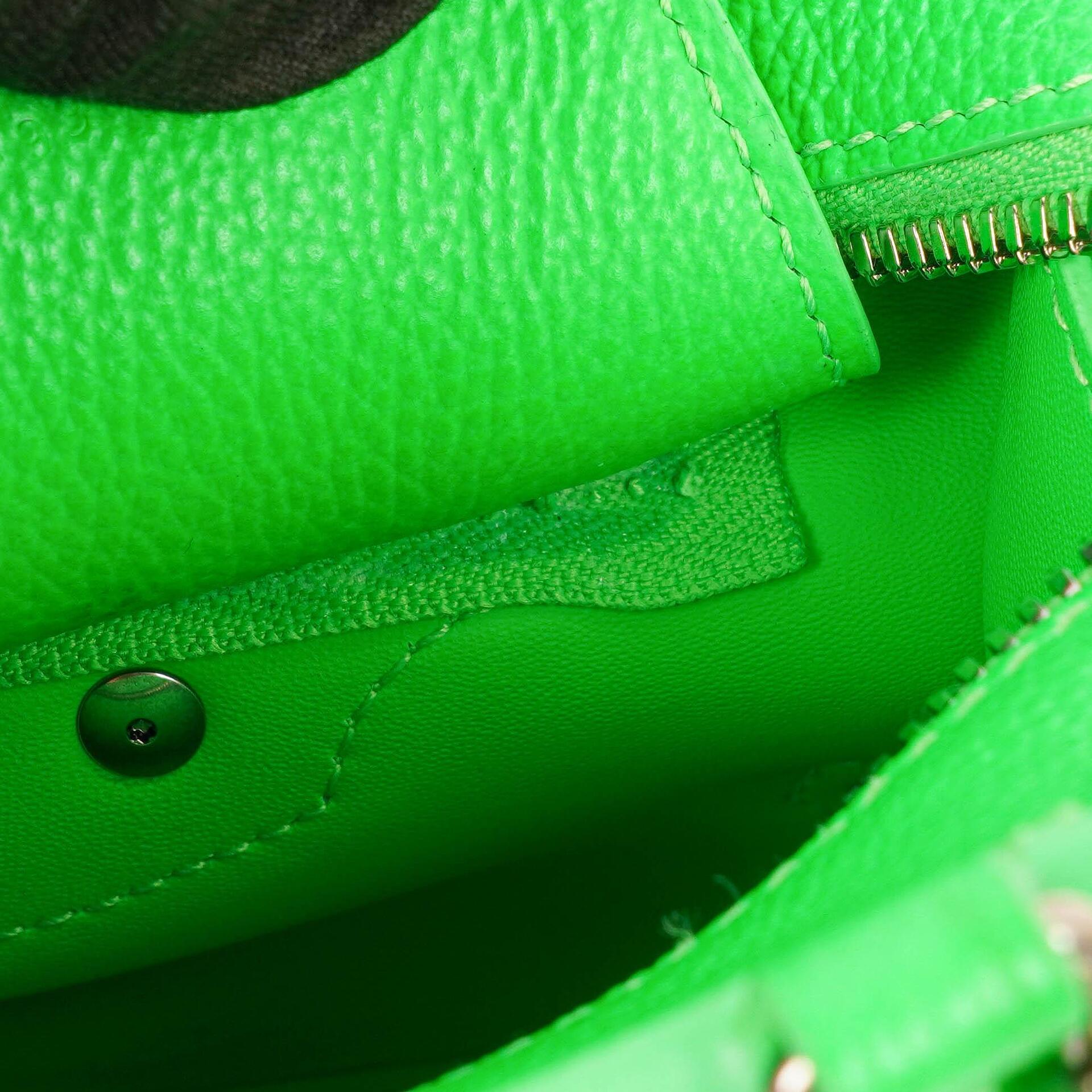 Balenciaga Neo Classic City Mini Tasche Neon Grün Genarbtes Kalbsleder