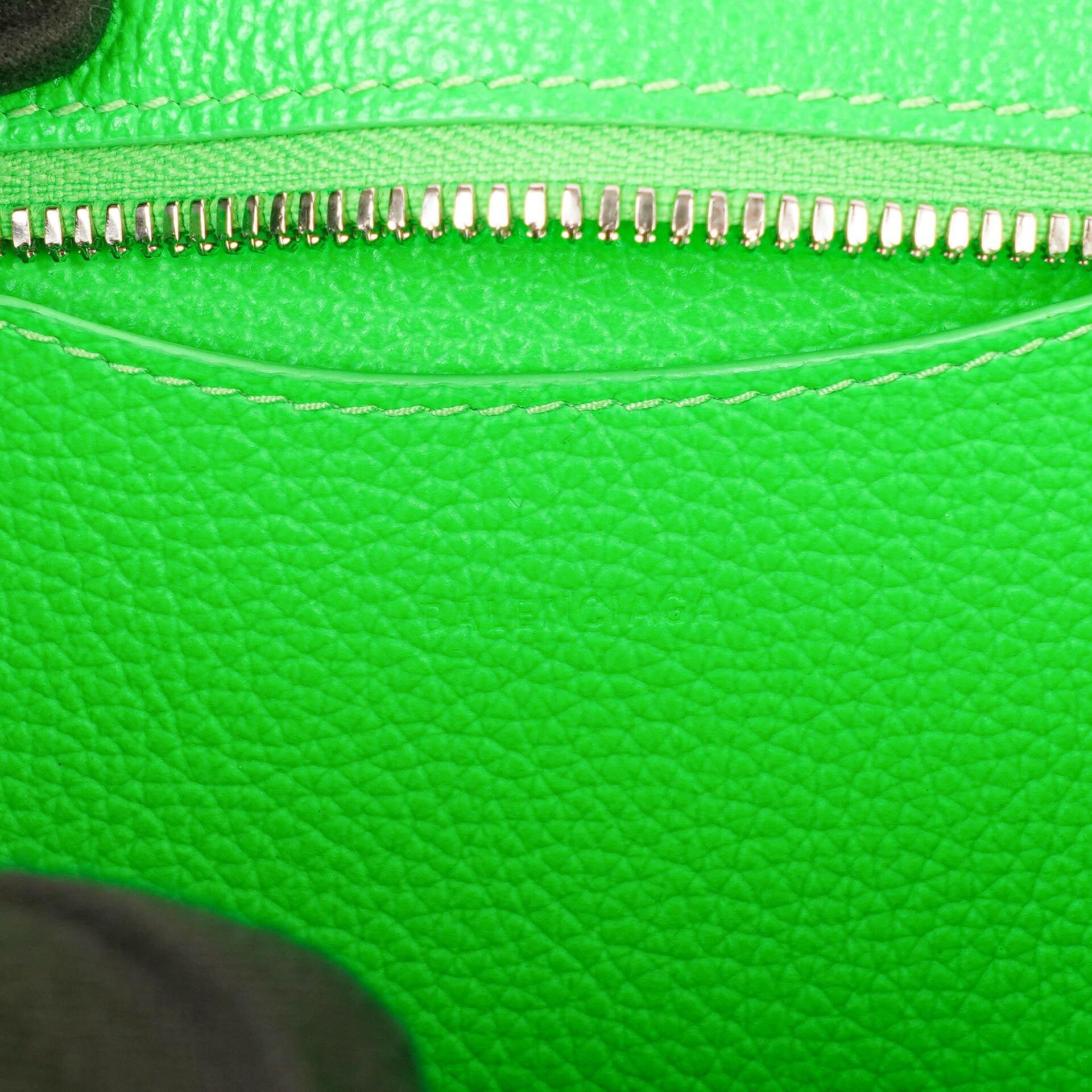 Balenciaga Neo Classic City Mini Tasche Neon Grün Genarbtes Kalbsleder