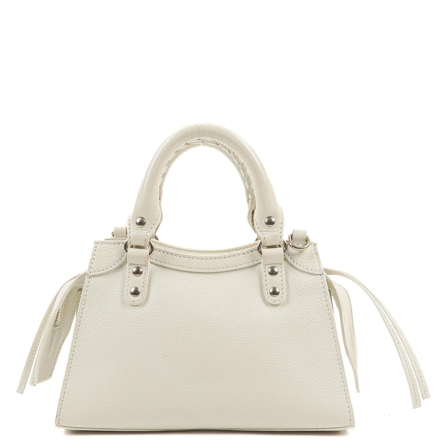 Balenciaga Neo Classic City Mini Tasche aus weißem genarbtem Kalbsleder