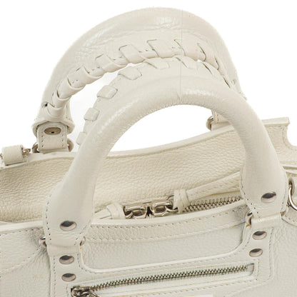 Balenciaga Neo Classic City Mini Tasche aus weißem genarbtem Kalbsleder