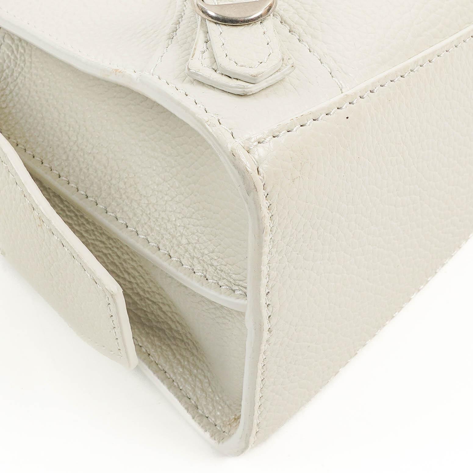 Balenciaga Neo Classic City Mini Tasche aus weißem genarbtem Kalbsleder