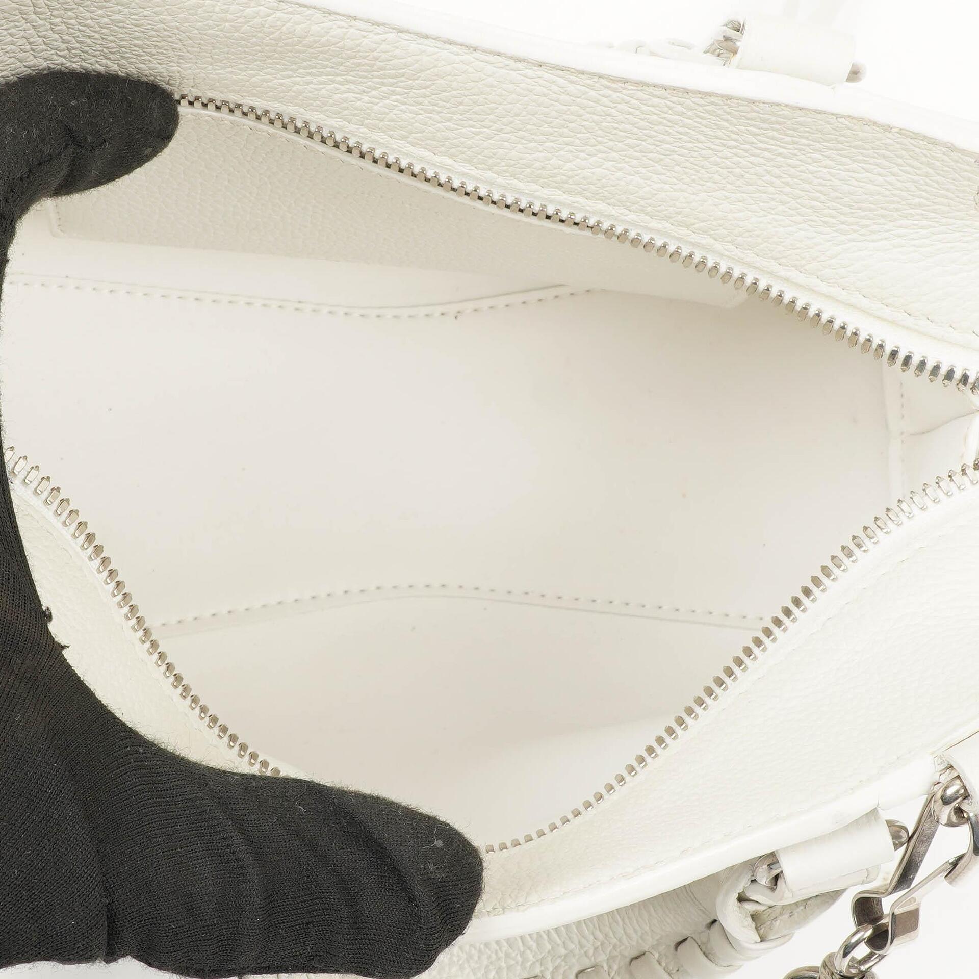 Balenciaga Neo Classic City Mini Tasche aus weißem genarbtem Kalbsleder