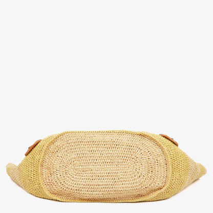 Balenciaga Large Panier Tragetasche aus geflochtenem Raffia und braunem Leder