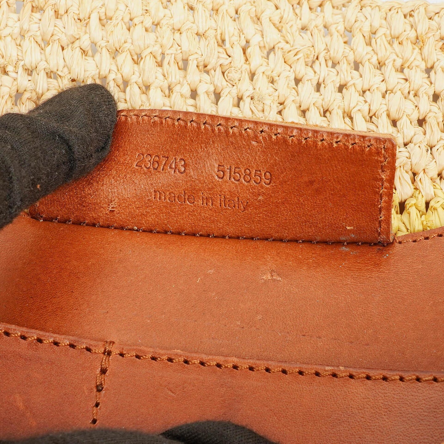 Balenciaga Large Panier Tragetasche aus geflochtenem Raffia und braunem Leder