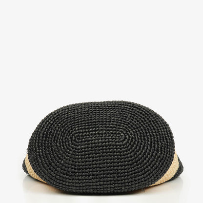 Balenciaga Panier Tote aus geflochtenem Rafia in Natur/Schwarz