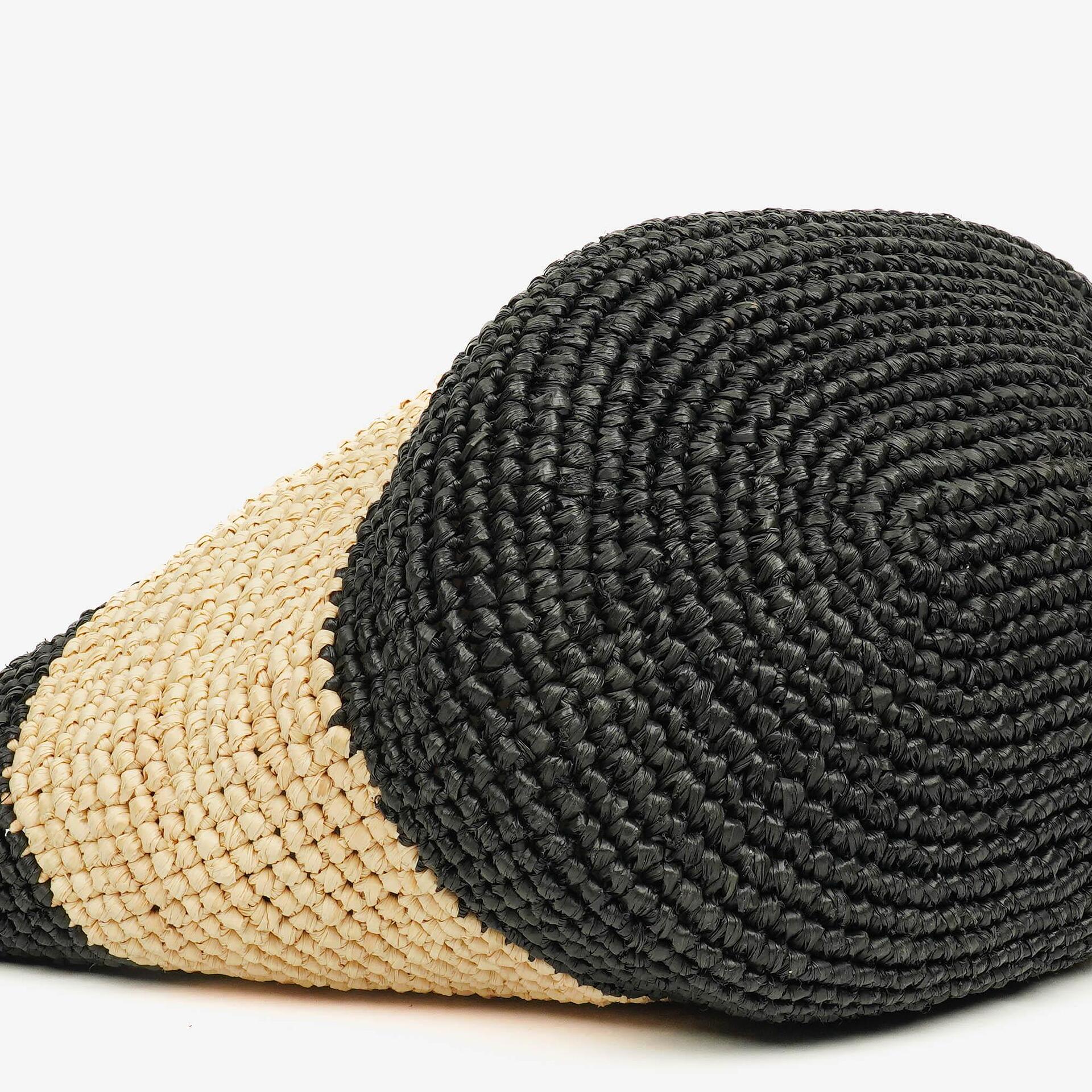 Balenciaga Panier Tote aus geflochtenem Rafia in Natur/Schwarz