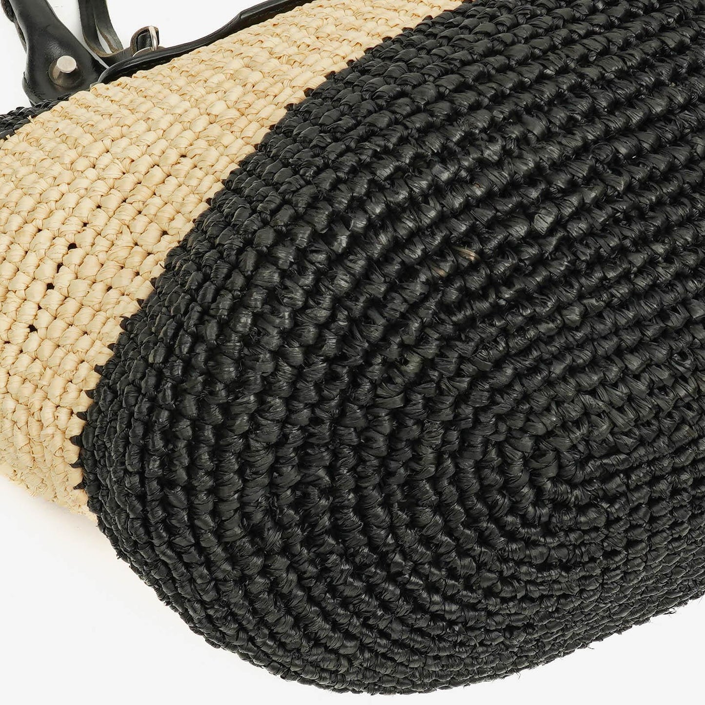 Balenciaga Panier Tote aus geflochtenem Rafia in Natur/Schwarz