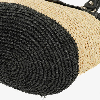 Balenciaga Panier Tote aus geflochtenem Rafia in Natur/Schwarz
