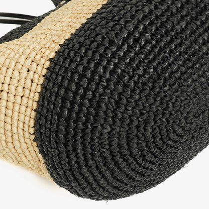 Balenciaga Panier Tote aus geflochtenem Rafia in Natur/Schwarz