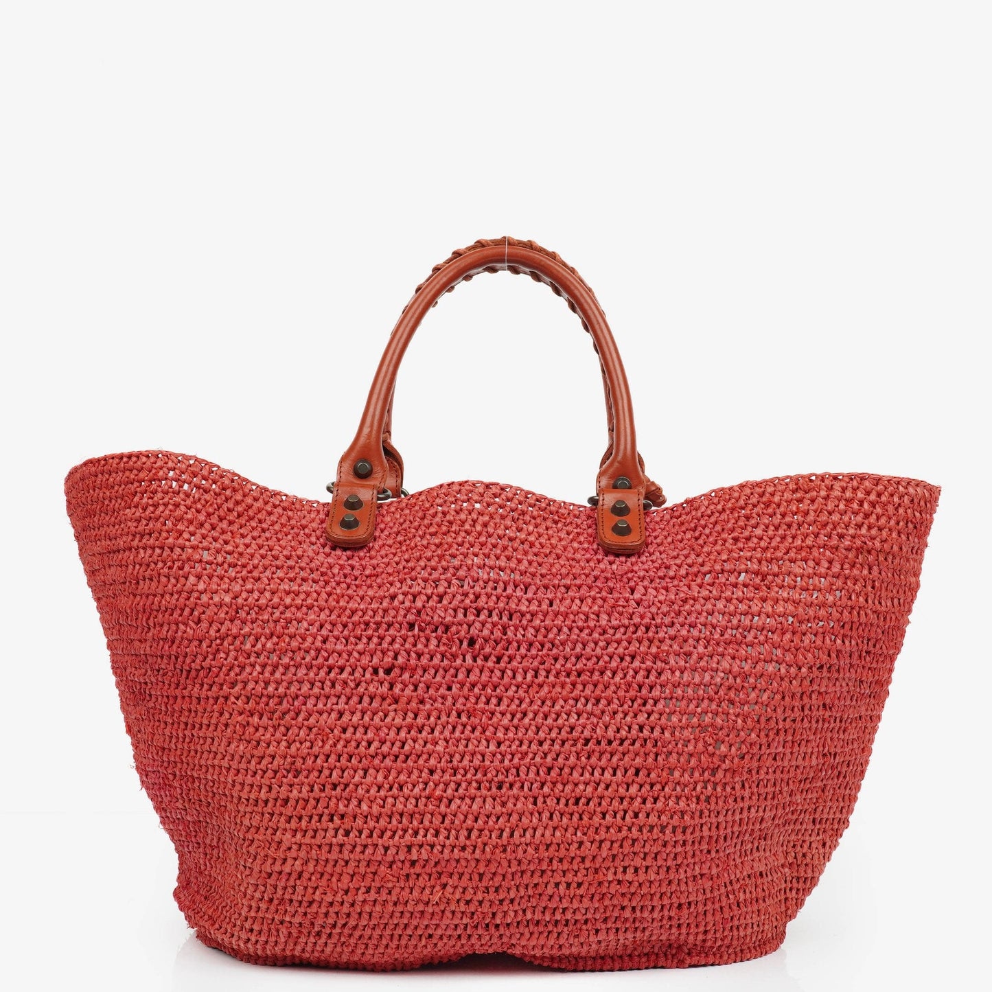 Balenciaga Panier Tote Bag aus geflochtenem Rafia und Leder