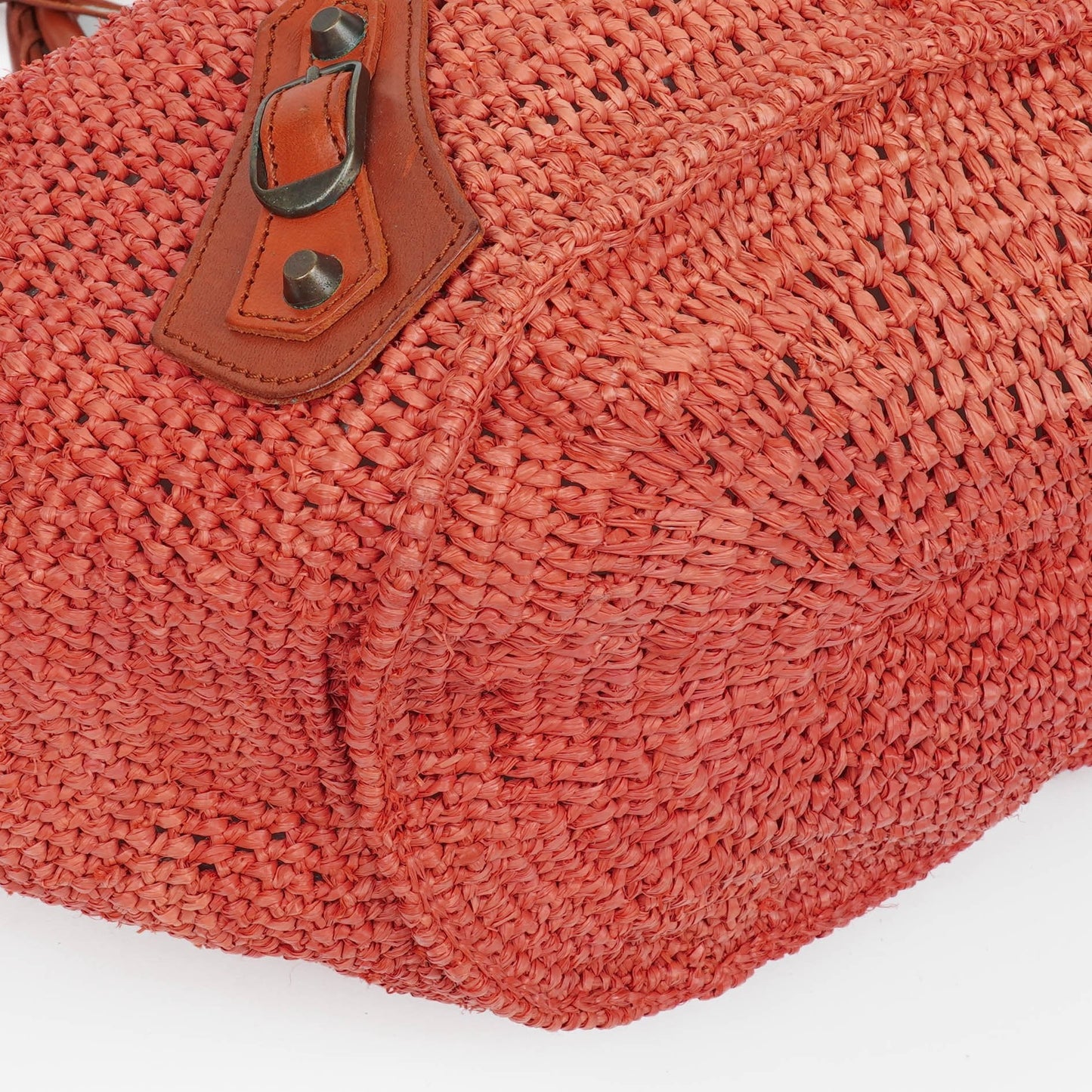Balenciaga Panier Tote Bag aus geflochtenem Rafia und Leder