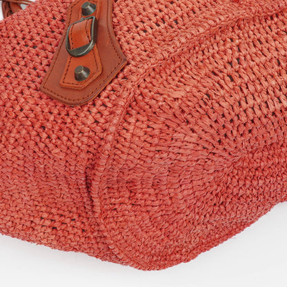 Balenciaga Panier Tote Bag aus geflochtenem Rafia und Leder