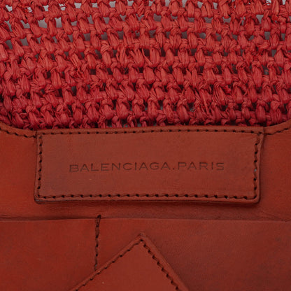 Balenciaga Panier Tote Bag aus geflochtenem Rafia und Leder