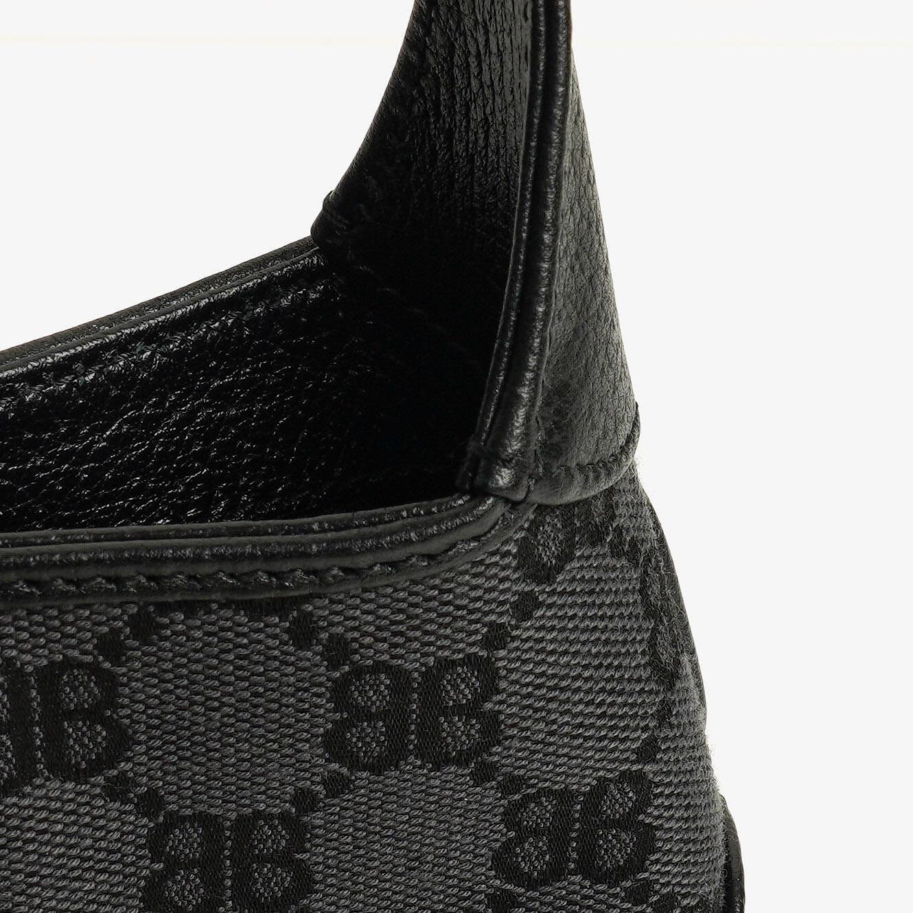 Balenciaga x Gucci The Hacker Project 1961 Mini Jackie Tasche aus schwarzem/grauem Canvas und Leder