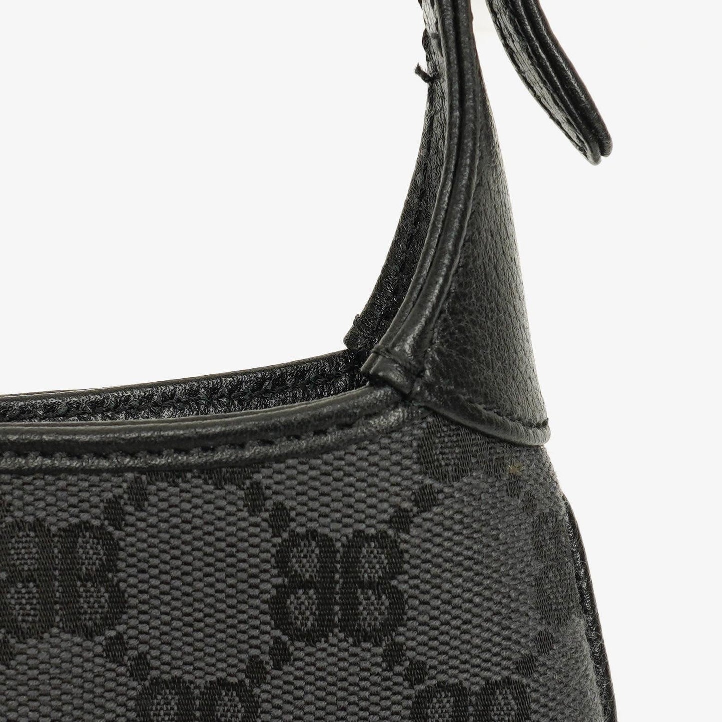 Balenciaga x Gucci The Hacker Project 1961 Mini Jackie Tasche aus schwarzem/grauem Canvas und Leder