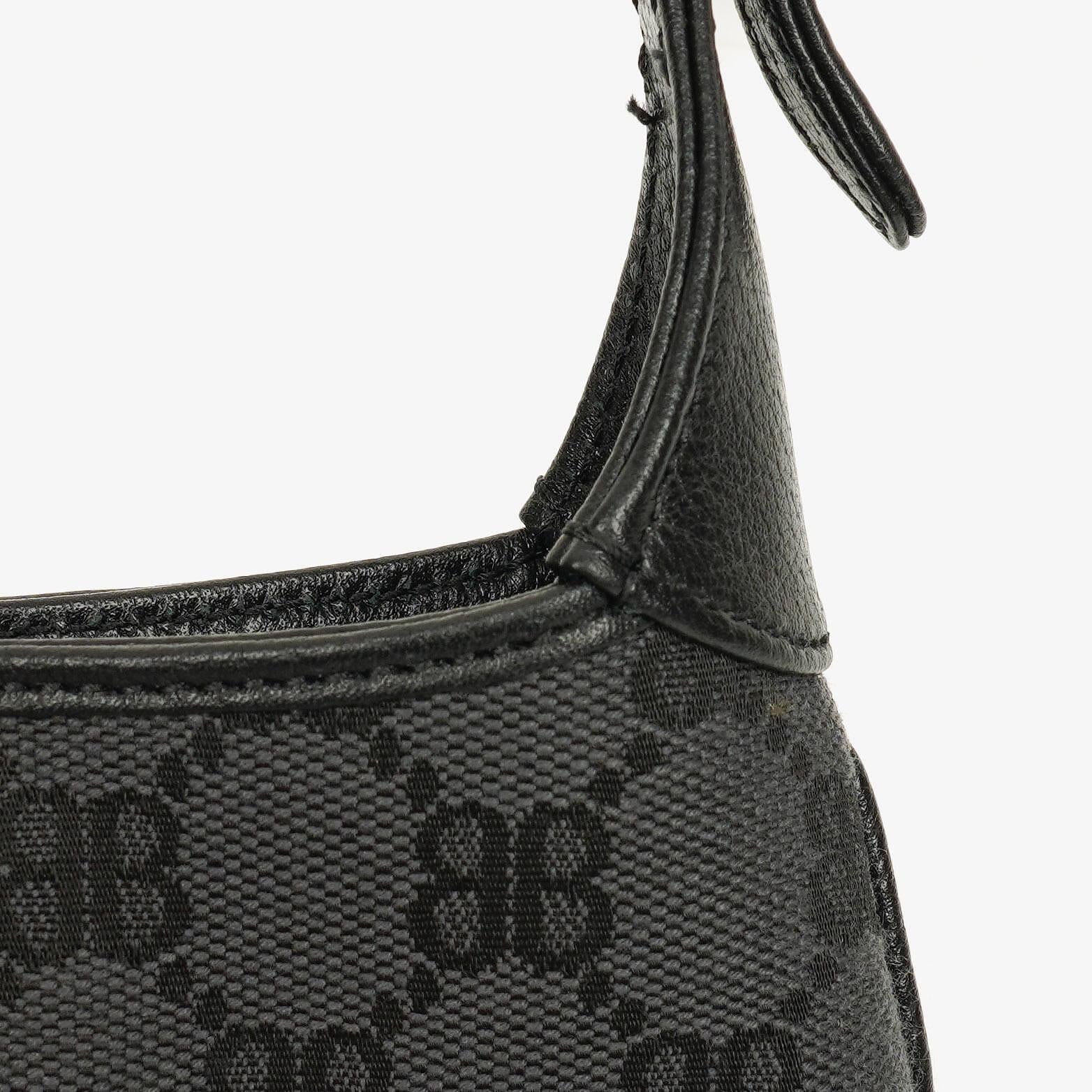 Balenciaga x Gucci The Hacker Project 1961 Mini Jackie Tasche aus schwarzem/grauem Canvas und Leder