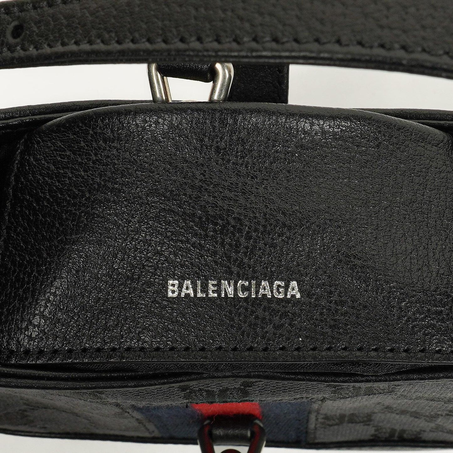 Balenciaga x Gucci The Hacker Project 1961 Mini Jackie Tasche aus schwarzem/grauem Canvas und Leder