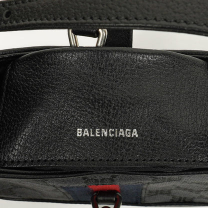 Balenciaga x Gucci The Hacker Project 1961 Mini Jackie Tasche aus schwarzem/grauem Canvas und Leder