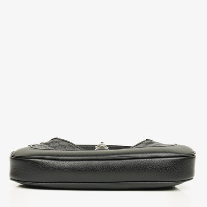 Balenciaga x Gucci The Hacker Project 1961 Small Jackie Tasche in Schwarz/Grau aus Canvas/Leder