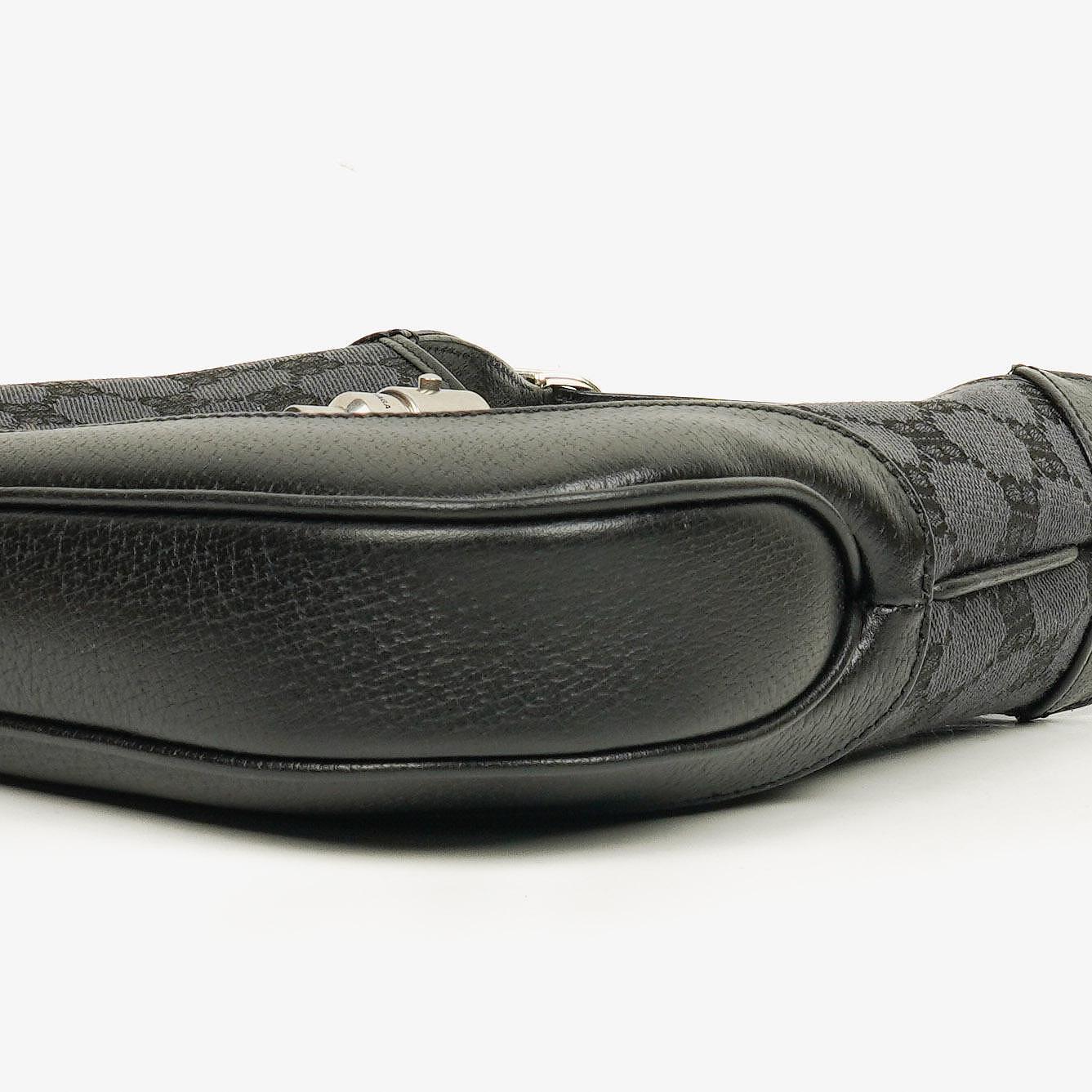 Balenciaga x Gucci The Hacker Project 1961 Small Jackie Tasche in Schwarz/Grau aus Canvas/Leder