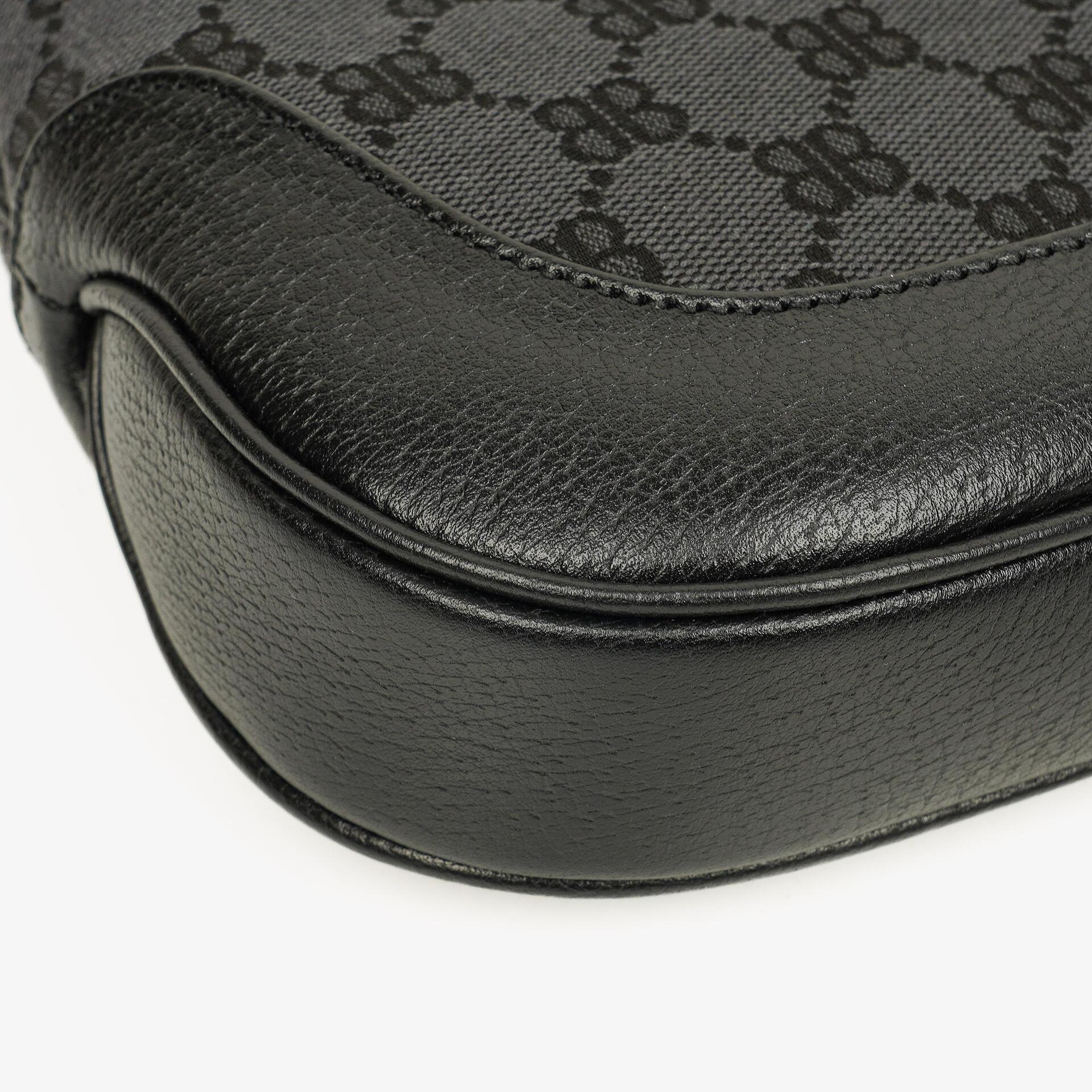 Balenciaga x Gucci The Hacker Project 1961 Small Jackie Tasche in Schwarz/Grau aus Canvas/Leder