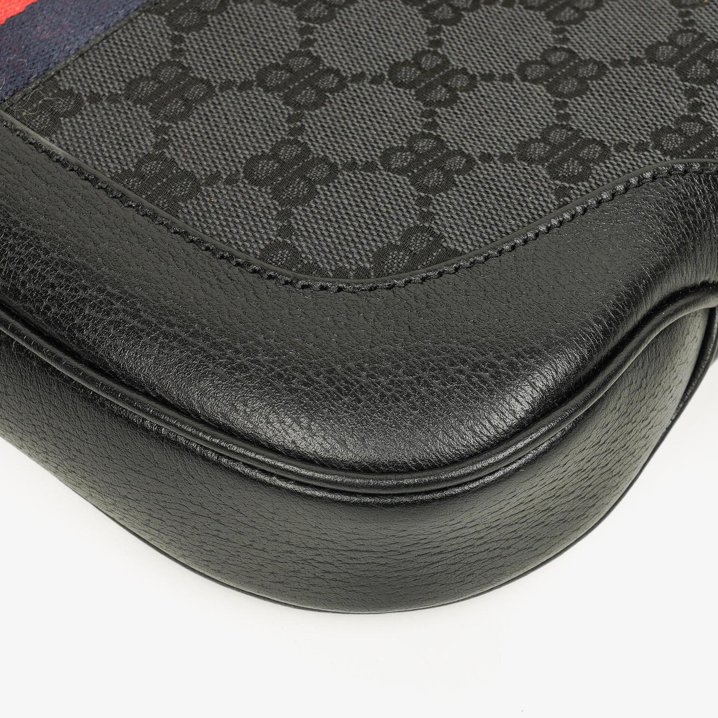Balenciaga x Gucci The Hacker Project 1961 Small Jackie Tasche in Schwarz/Grau aus Canvas/Leder