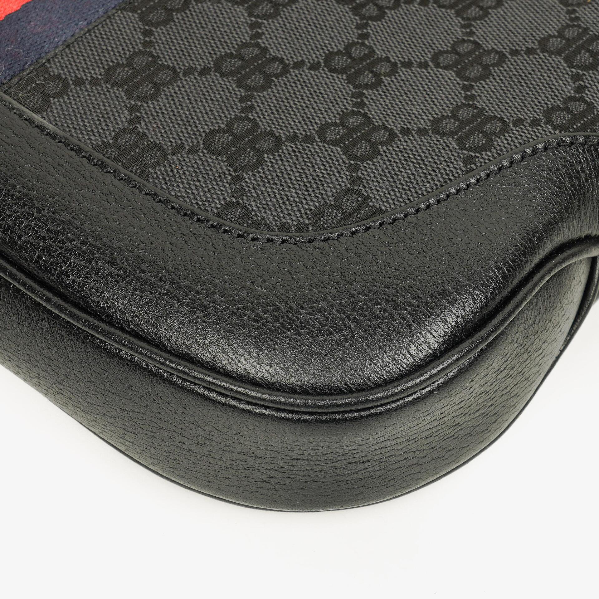 Balenciaga x Gucci The Hacker Project 1961 Small Jackie Tasche in Schwarz/Grau aus Canvas/Leder