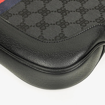 Balenciaga x Gucci The Hacker Project 1961 Small Jackie Tasche in Schwarz/Grau aus Canvas/Leder