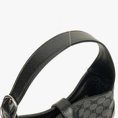 Balenciaga x Gucci The Hacker Project 1961 Small Jackie Tasche in Schwarz/Grau aus Canvas/Leder