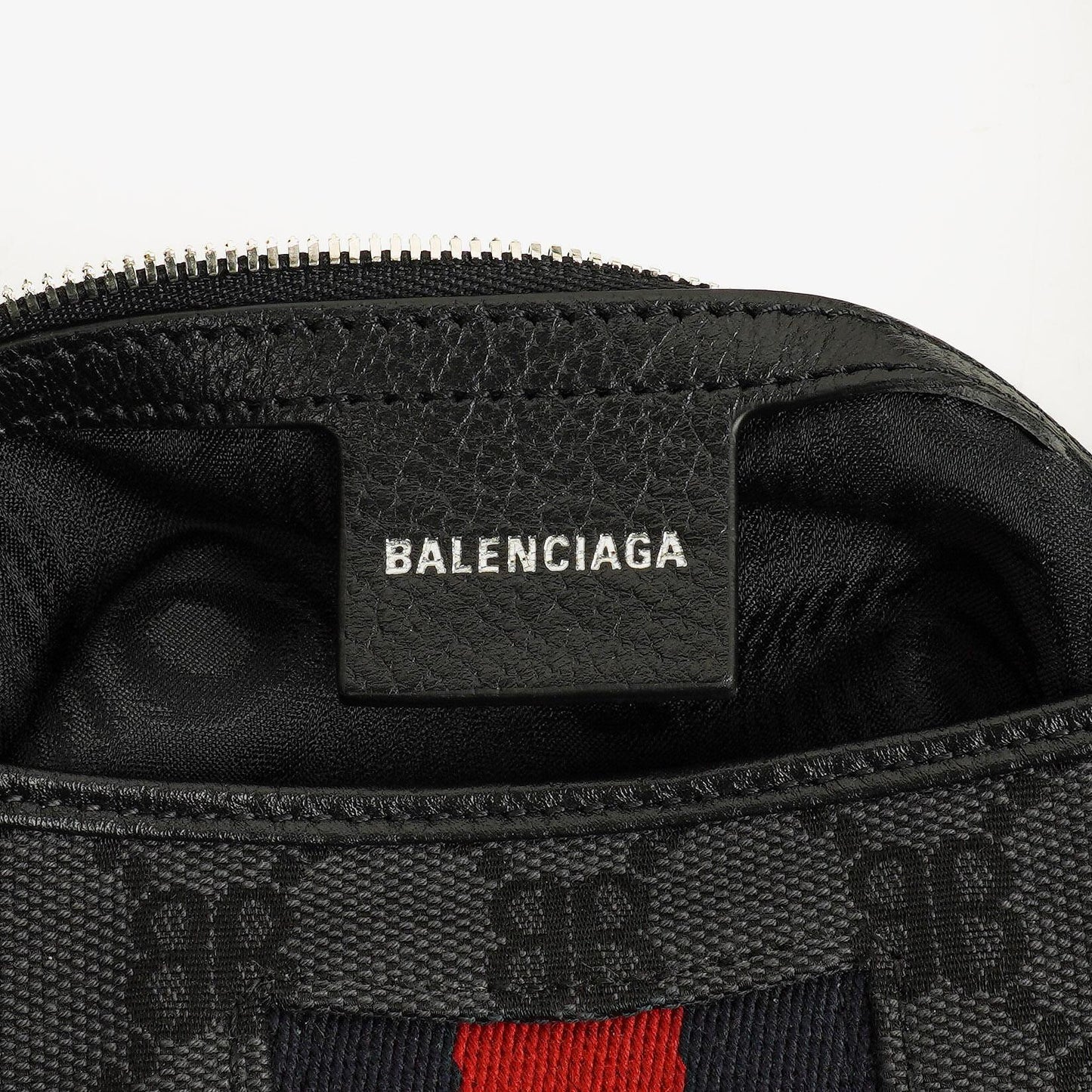Balenciaga x Gucci The Hacker Project 1961 Small Jackie Tasche in Schwarz/Grau aus Canvas/Leder