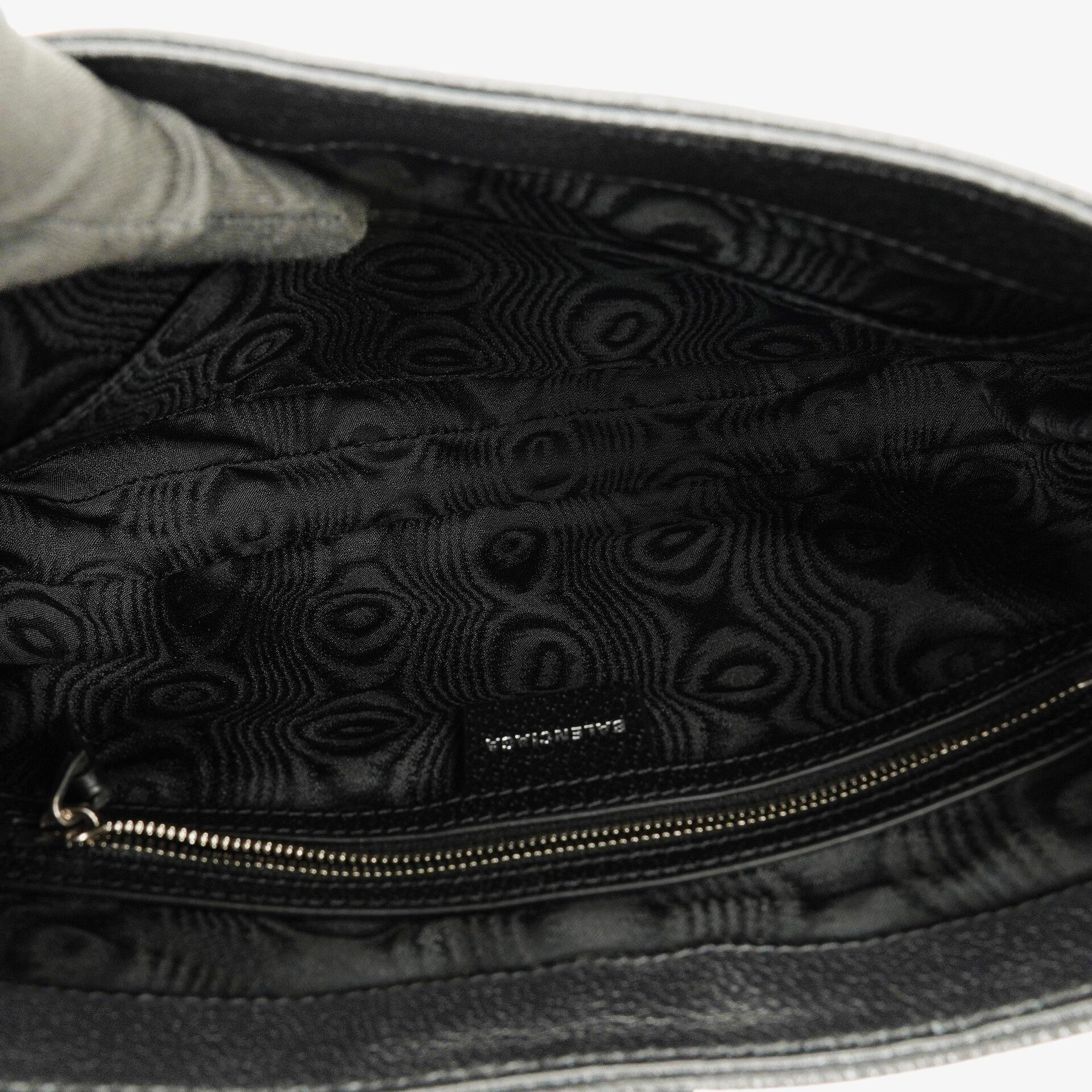 Balenciaga x Gucci The Hacker Project 1961 Small Jackie Tasche in Schwarz/Grau aus Canvas/Leder