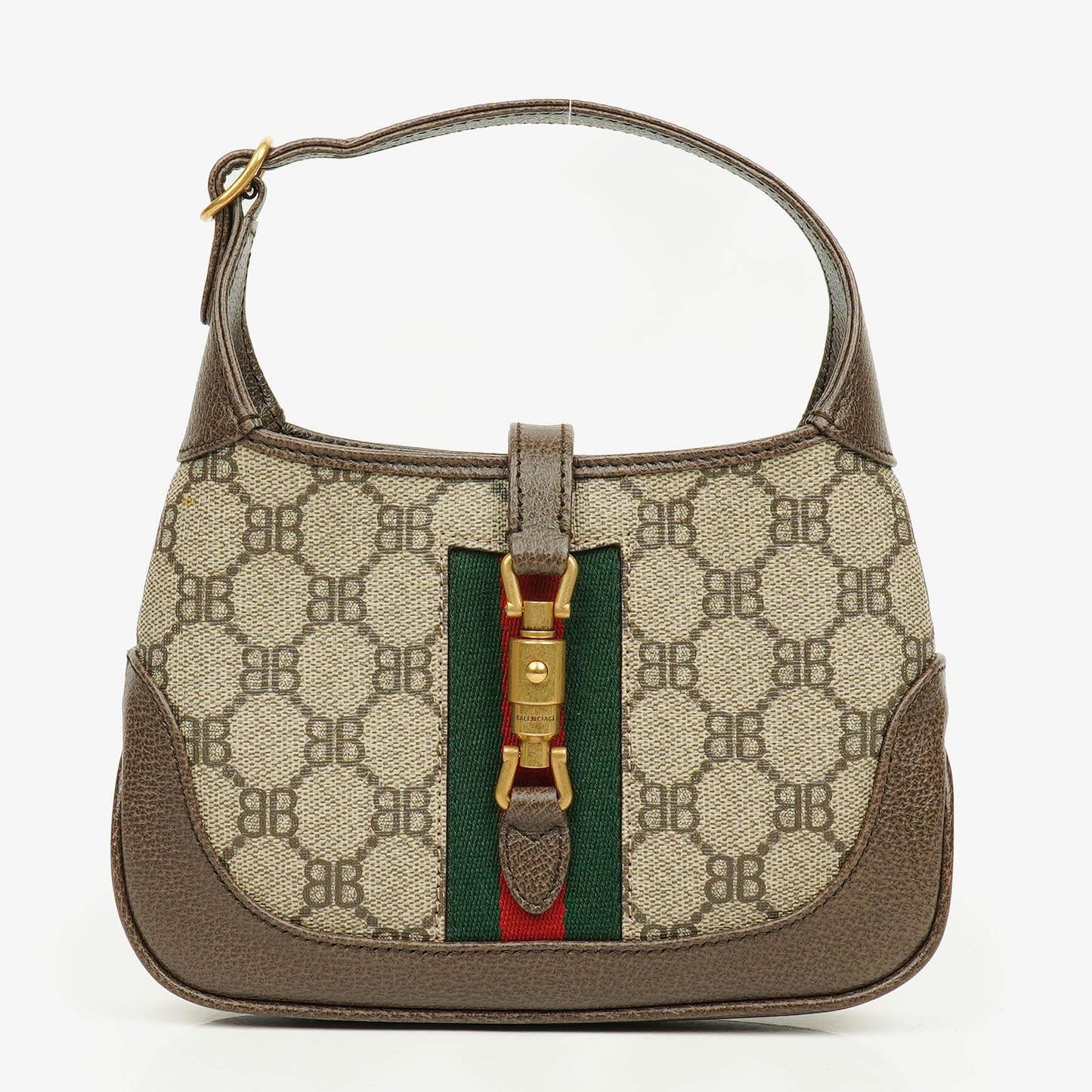 Balenciaga x Gucci The Hacker Project 1961 Mini Jackie Tasche aus Monogramm Canvas/Leder