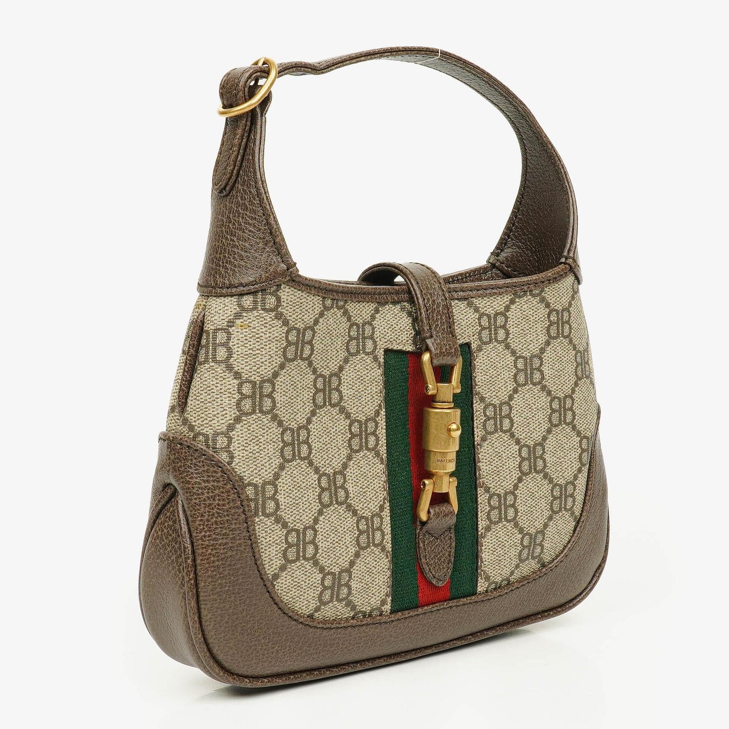 Balenciaga x Gucci The Hacker Project 1961 Mini Jackie Tasche aus Monogramm Canvas/Leder