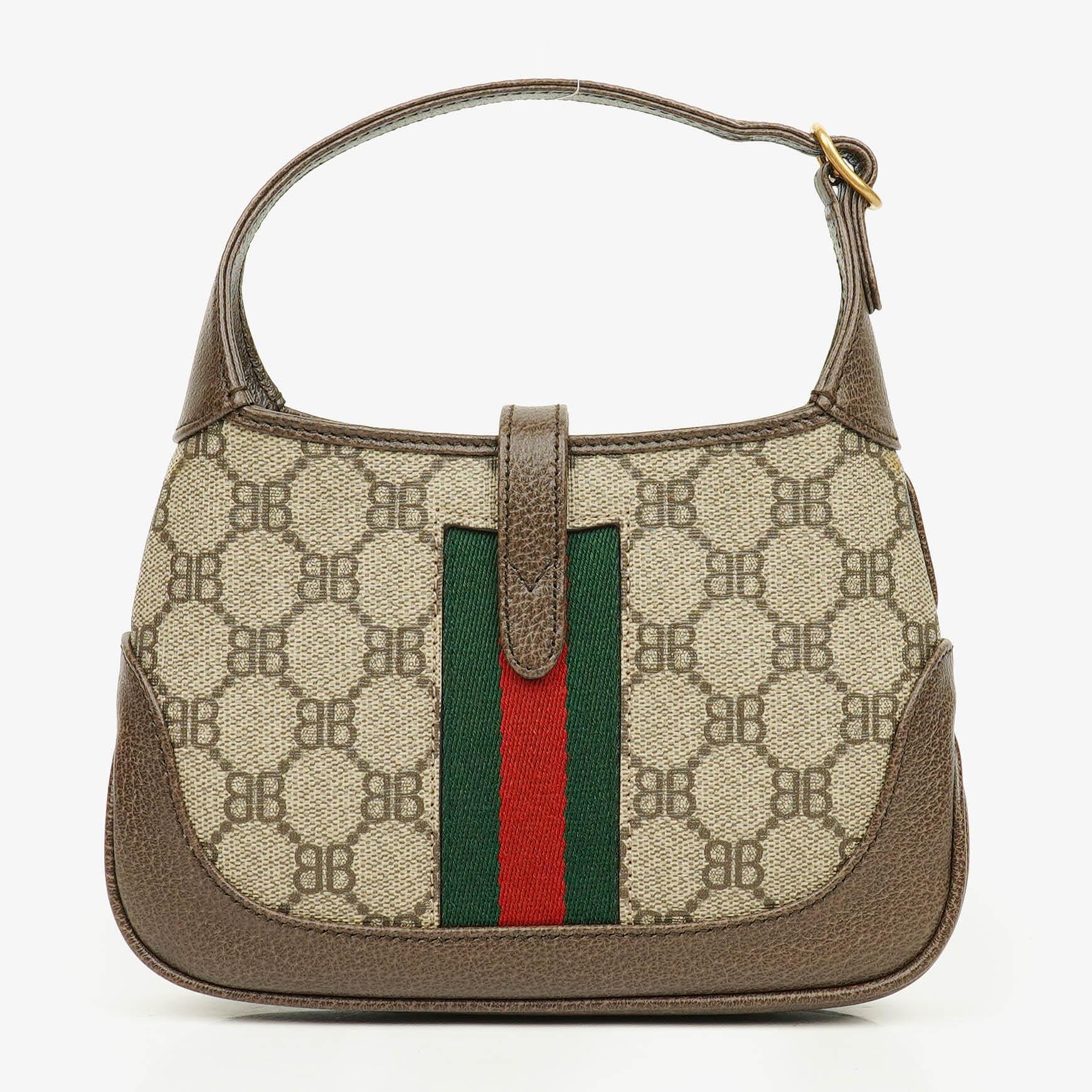 Balenciaga x Gucci The Hacker Project 1961 Mini Jackie Tasche aus Monogramm Canvas/Leder