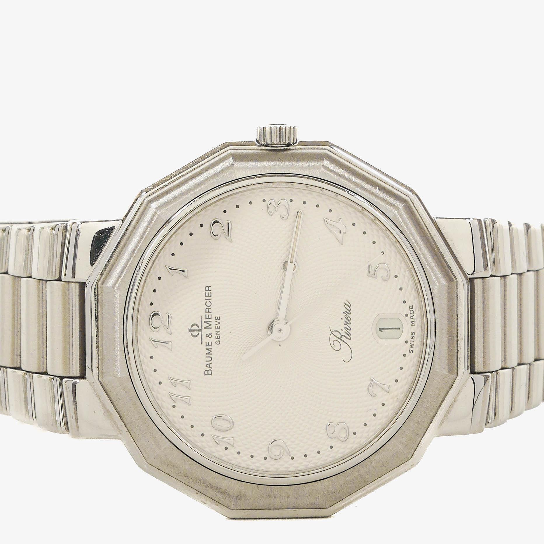 Baume & Mercier Riviera Quarzuhr aus Edelstahl, 36 mm