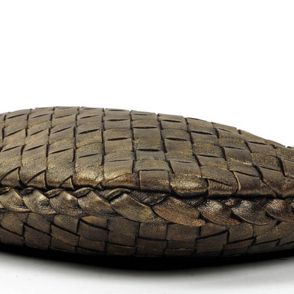 Bottega Veneta Mini Veneta Hobo Tasche aus Nappa Intrecciato in gealtertem Gold